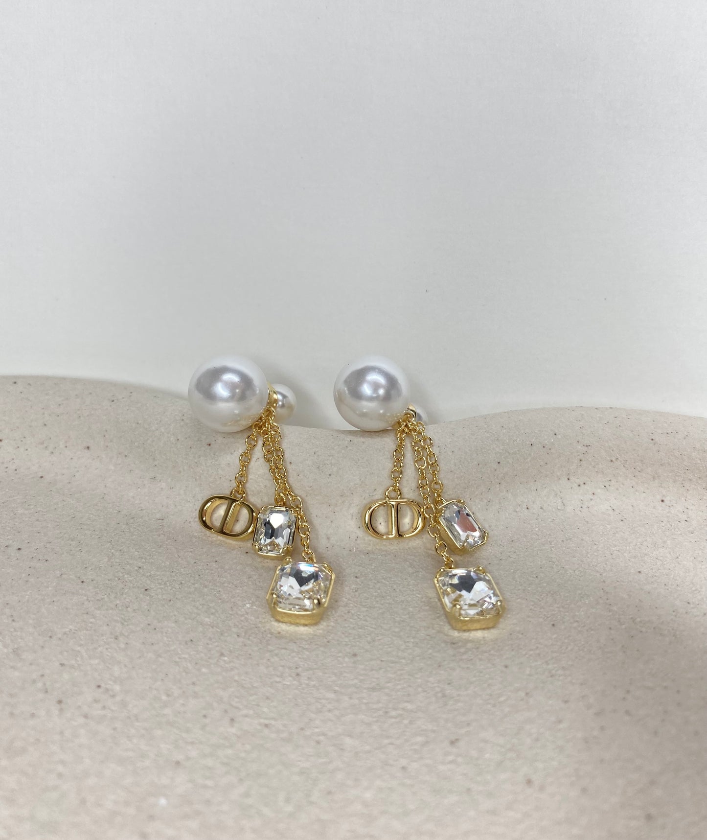 Double stone earrings