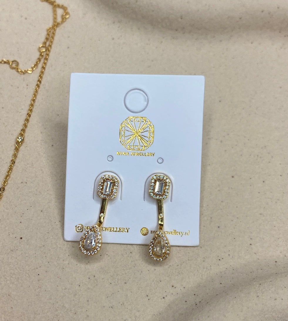 Double stone earrings