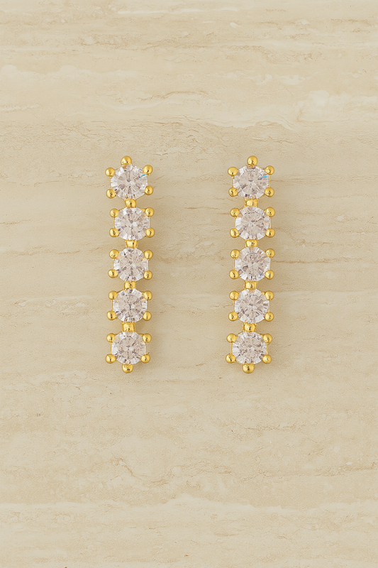 Strass earrings gold